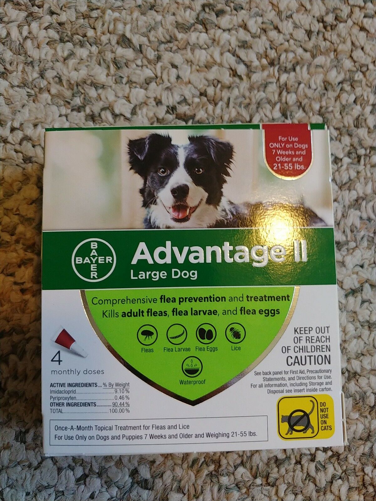Bayer Advantage II for Large Dog 21-55 Lbs - 4 Pack -  Free shipping
