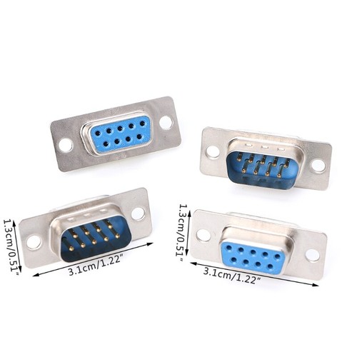 5 paires de connecteurs DB9 mâle et femelle RS232 9 broches fil soudure port série prise - Photo 8/8