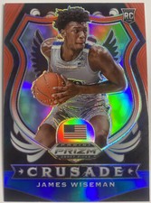 JAMES WISEMAN RC 2020-21 Draft Picks Red/White /Blue Prizm # 82 Pistons