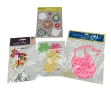 Craft Lot DieCuts Sweetie Pie Bib, Michaels & Studio 112 Flower Sticko Butterfly