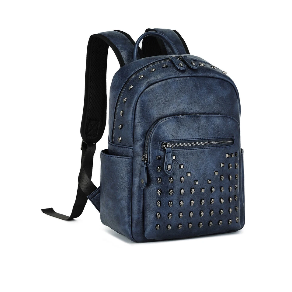 Sac à dos en cuir PU à motif de tête de mort pour femmes d'affaires - Photo 3/4