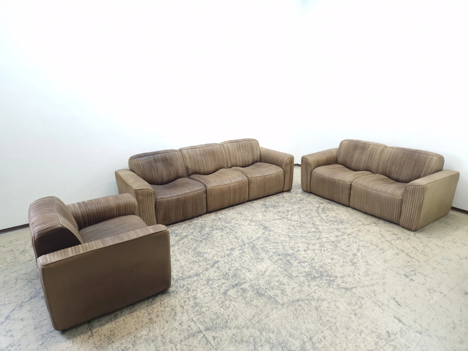 De Sede Ernst Lüthy Set Rare Rare Designer Sofa Armchair Leather Sofa Chair Leather
