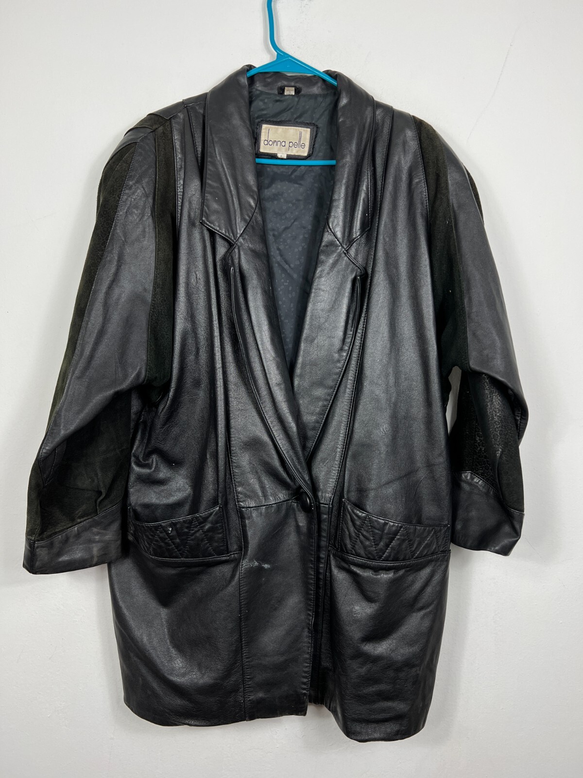 Donna Pelle Leather Coat Women's L 