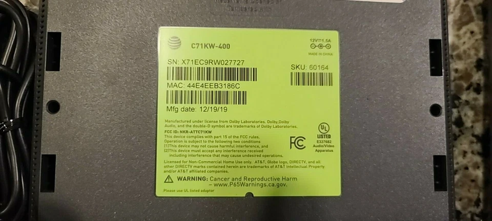 AT&T DirecTV   Android TV Wireless 4K OTT Client player C71KW-400 - Image 3 of 4