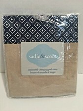 New Sadie  Scout Contoured Changing Pad Cover Blue  Brown