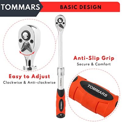 TOARS 3 Pcc 72-Tooth Extendable Ratchet Set Quick-release Reversible