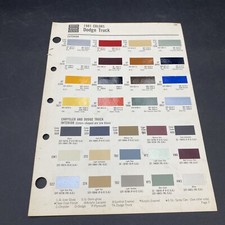 1981 Dodge Chrysler Trucks Exterior Colors Paint Chip Sample Sheet Martin Senour