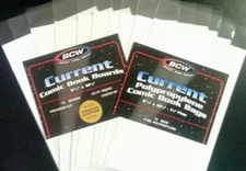 10 PREMADE BCW Current / Modern Comic Book Bags and Boards / Sleeves  Acid FREE