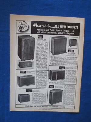 Wharfedale W80A W70E W60E W45 W35 W25 ''All New''  Magazine Ad Audio Mag Sept 1970