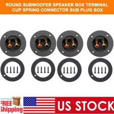 2/4Pcs Speaker Box Terminal Round Spring Cup Connector Subwoofer Enclosure USA