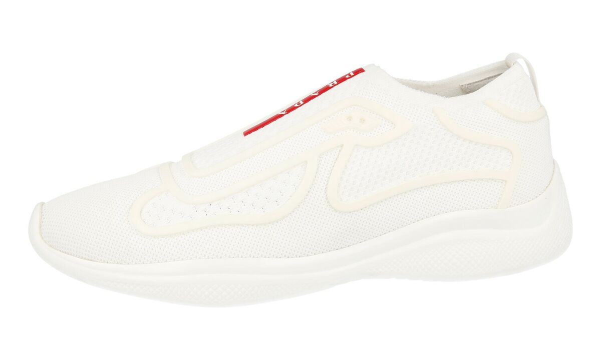 PRADA AMERICAS CUP SLIP ON SNEAKERS SHOES 4E3392 WHITE NEW PRADA AMERICAS CUP SLIP ON SNEAKERS SHOES 4E3392 WHITE NEW