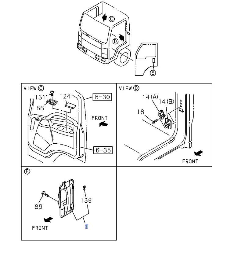 Door Handle Left Driver Side Outside  for ISUZU NRR NPR NPR-HD NQR 08-25 - Image 2 of 4