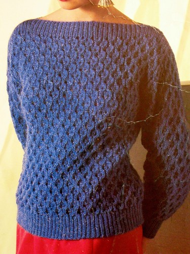 Ladies DK Textured Slash Neck Sweater 