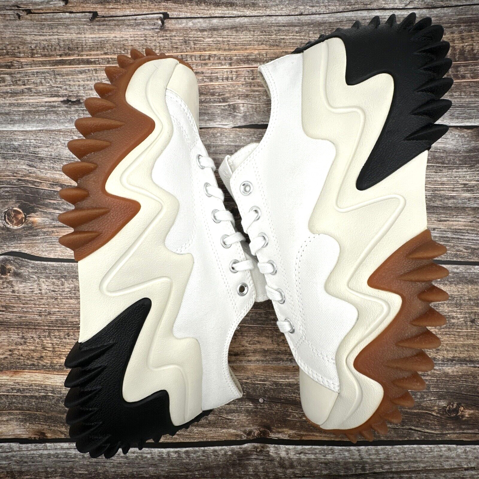 Converse Run Star Motion CX Canvas Platform Shoes 172896C White Black M 9.5 thumbnail 3