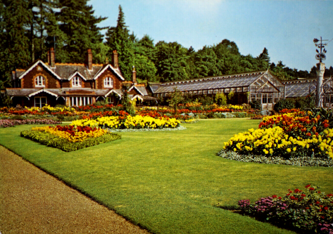 Postcard Sandringham House Flower Garden Head Gardener's Cottage Norfolk England