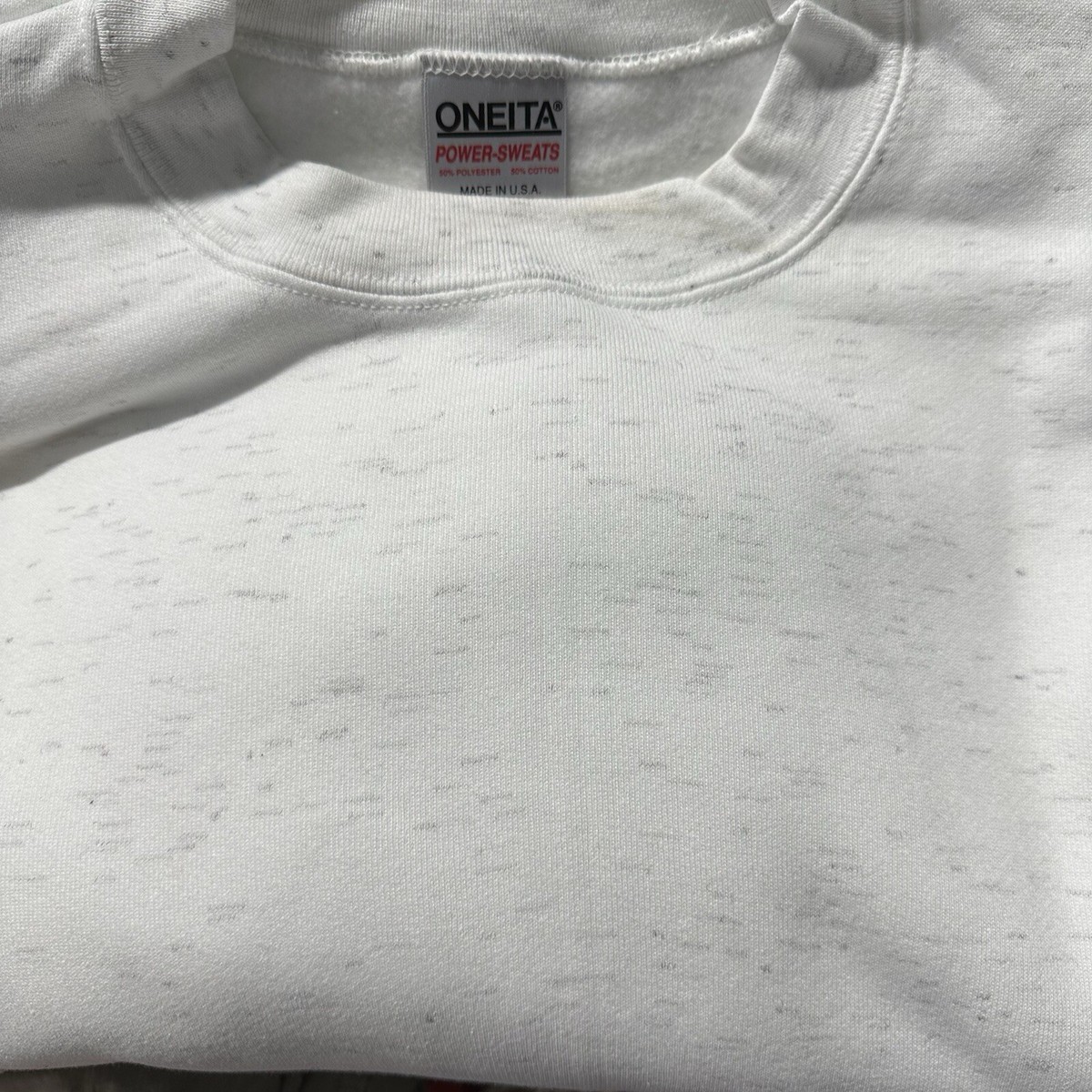 トップス 40s 50s VINTAGE ONEITA SWEATSHIRT WHITE Oneita BLANK Vintage White Sweatshirt 90s Essential Lot Rap