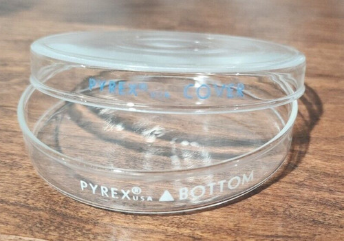 PYREX Glass Petri Dish 100mm x 10mm Cover & Bottom Reusable Pick Quantity USA