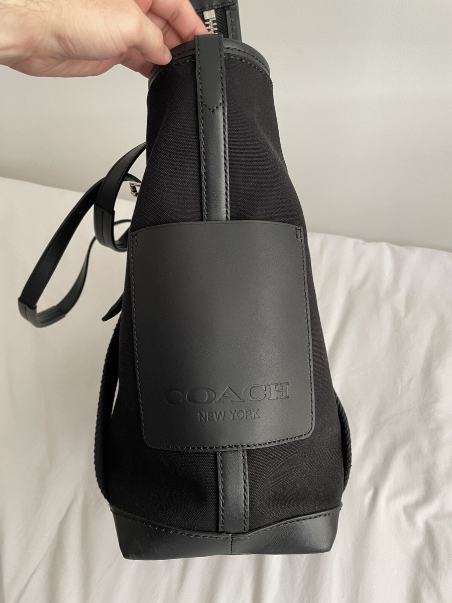 Coach Men Black Bleecker Canvas Leather City Tote 70963 Coach Men Black Bleecker Canvas Leather City Tote 70963