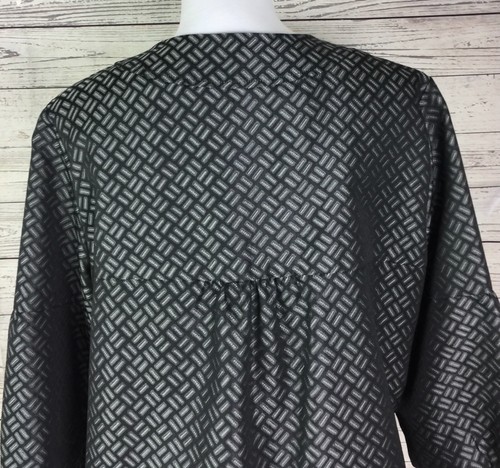 New Directions Women’s Black Gray Geo Print 3/4 Sleeve Two Button Jacket Size XL - Picture 10 of 12