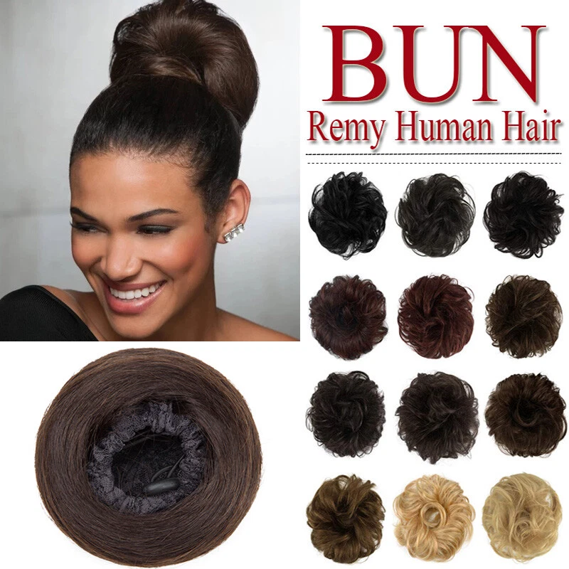 Human hair cheap extensions bun