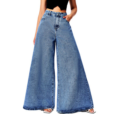 Damen Jeans Hose Flare Pfote weit Palace Stretch TOOCOOL F31480