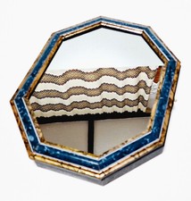 Vintage Holz Schlüsselkasten - Spiegelfront - 6 Haken