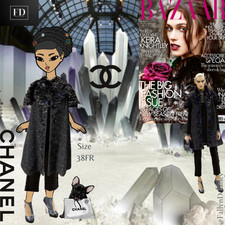Chanel Runway/editorial Black Feather Collar Coat Fall 2012 Size 38fr