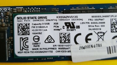 Toshiba KXG5AZNV512G XG5 Series 512GB TLC PCI Express 3.0 x4 NVMe