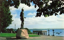 Indian Chief Massasoit Plymouth MA Vintage Standard Chrome Postcard Unposted