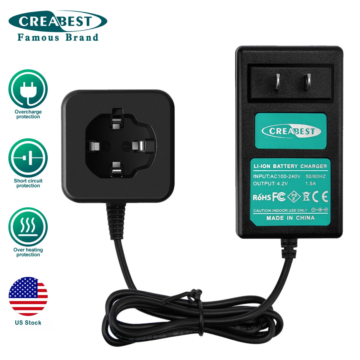 US Charger For Hitachi 3.6V Li ion Battery 326263 326299 EBM 315