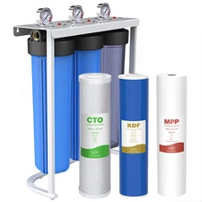 20x4.5" Whole House Well Water Filter System Reduce Iron, Manganese 150,000 gals