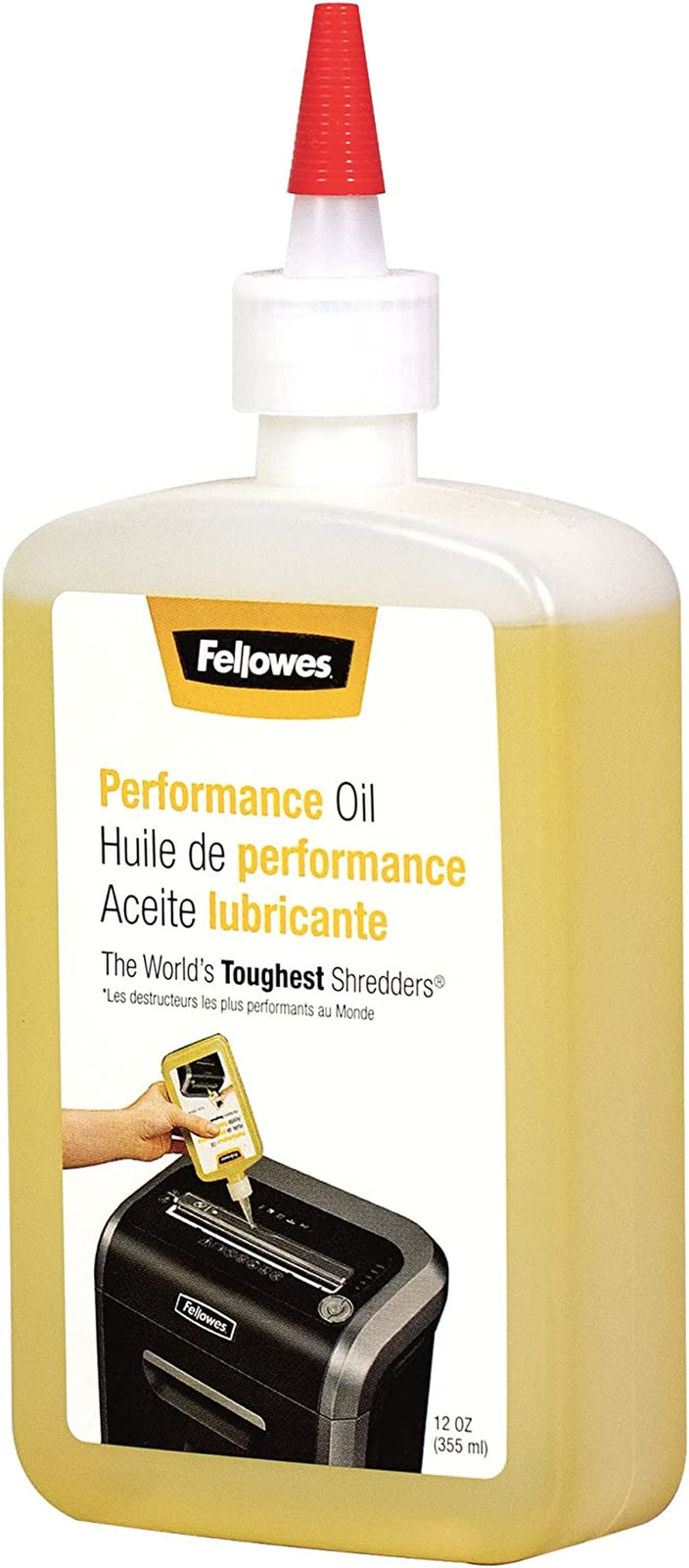 Fellowes Powershred Performance Shredder Oil 12 oz. Extended Nozzle Bottle