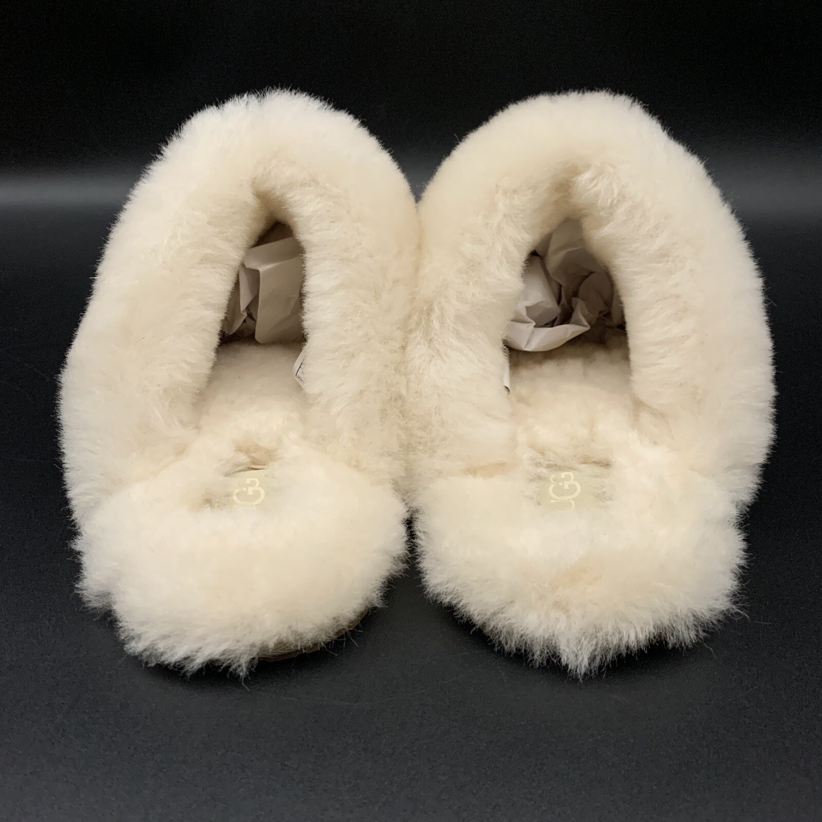 PANTOFOLA D’ORO UGG PANTOFOLA DONNA SCUFFETTE II TAGLIA US 9 CAMOSCIO LANA ~ SEMI SENAPE