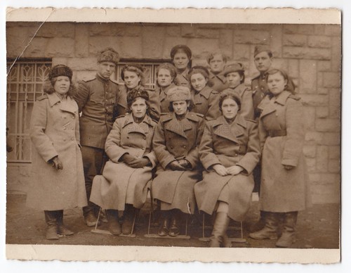1945 WWII Officers Hungary Women Military uniform Soviet Red Army original photo