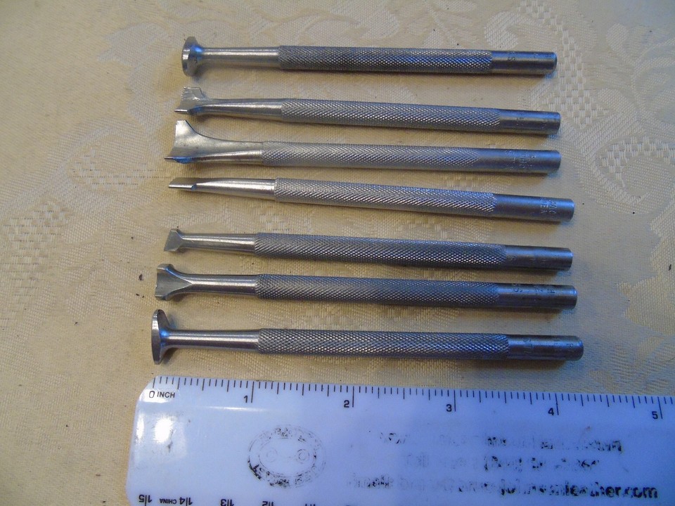 7 Original Ray Hackbarth's Vintage Leather Working Stamping Tools eBay