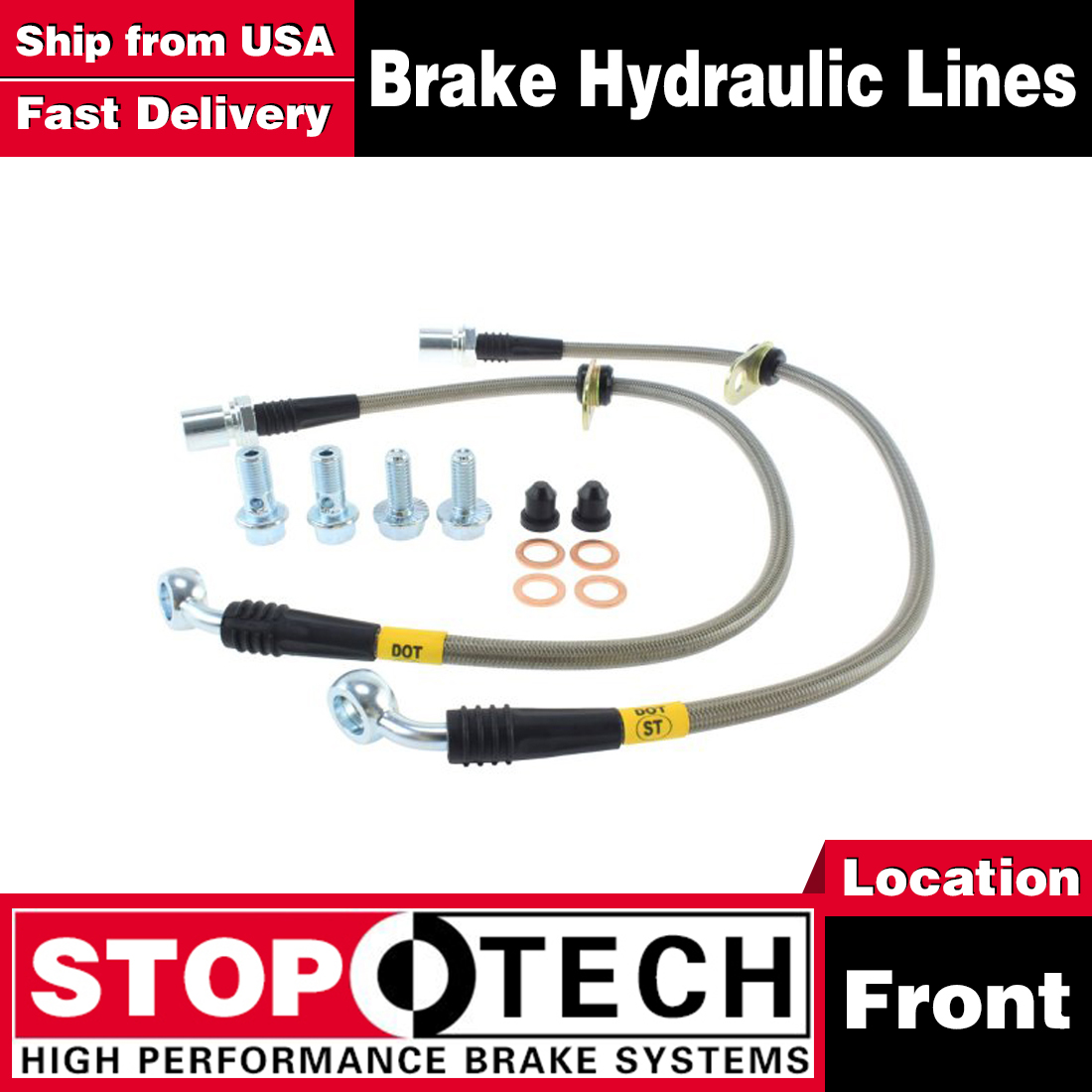 Stoptech Front Stainless Steel Braided Brake Lines Fits 19922000 Lexus