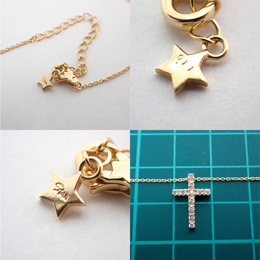 新品cross pendant K18 star designed rever