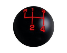Blackball Aluminum 4 Speed 516-18 Shift Knob Compatible With Muncie Red