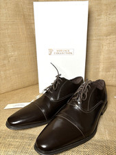 Versace Collection Oxfords Dress Preppy Shoes Mens Brown Leather Sz 8 eu 41