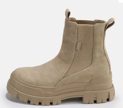 Buffalo Aspha Chelsea MID Taupe Nubuk Brandneu *Vegan* UVP 110£