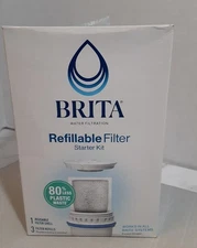 Brita Refillable Water Filtration Starter Kit 1 Filter Shell 3 Filter Refills...
