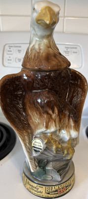 Beam's Choice Kentucky Straight Bourbon Eagle China Decanter Bottle, 1970s