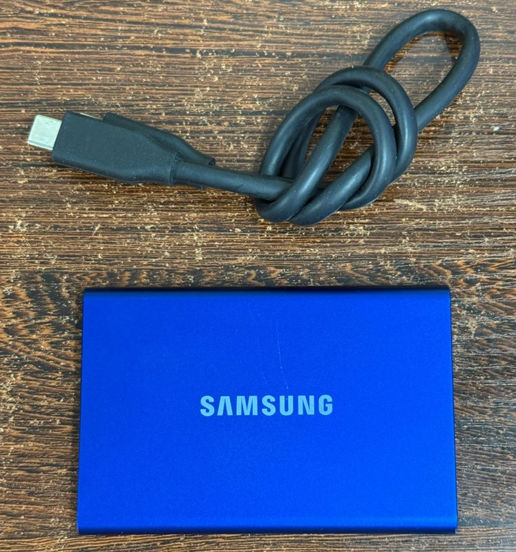 Samsung T7 1TB Portable External SSD Storage Drive - Blue - Excellent Condition