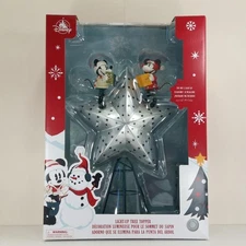 Disney Store Mickey & Minnie Mouse Light Up Tree Topper Christmas Holiday New