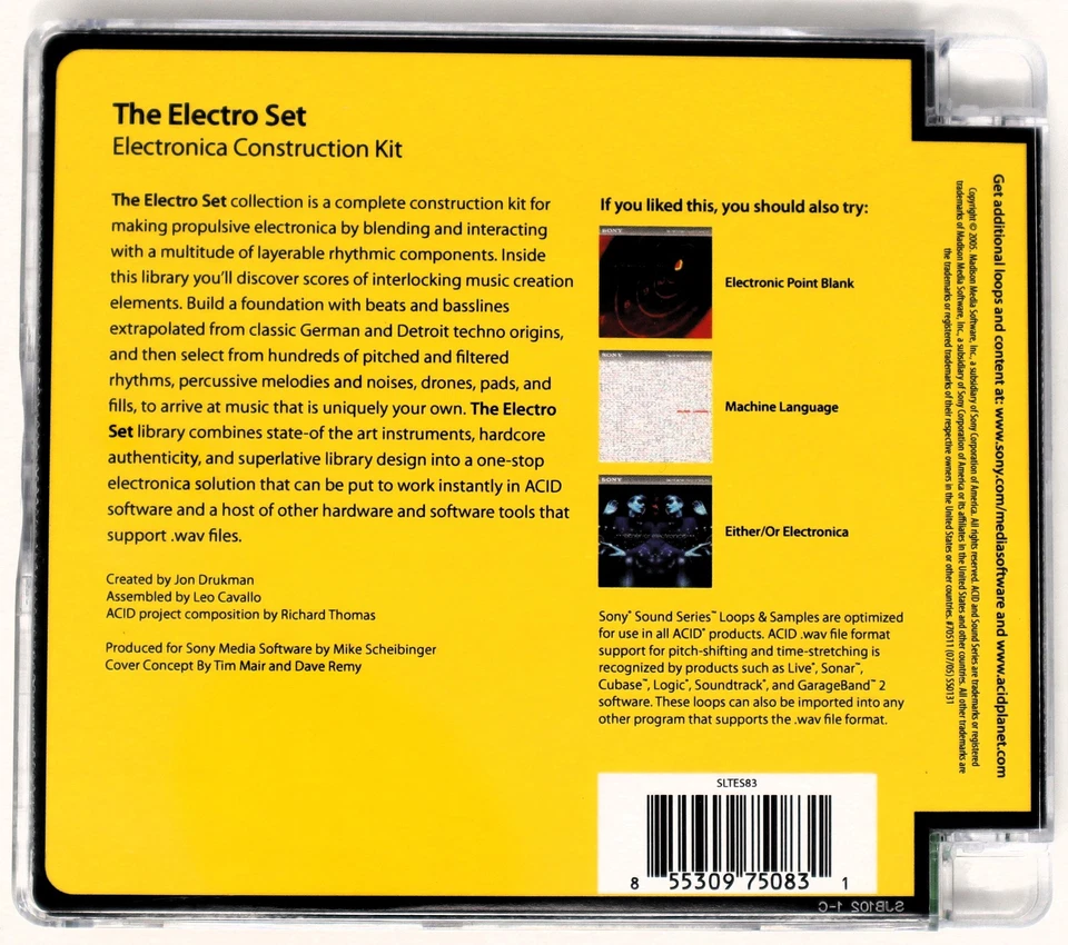 Sony Sound Series The Electro Set Loops/Samples Library/Sampling CD 2000s - Image 3 of 3