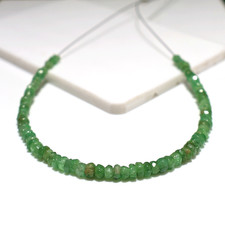 80 PC Natural Tsavorite Rare Gemstone 3mm-4mm Rondelle Faceted Cut Beads Strand