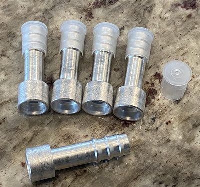 #8 Aluminum Weld-On Barb Fittings 235-1242 A/C For Refrigerant Hose 5 Pack New