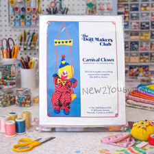 🎪 Vtg The Doll Makers Club Carnival Clown Craft Kit | 16" Doll NOS Made in USA