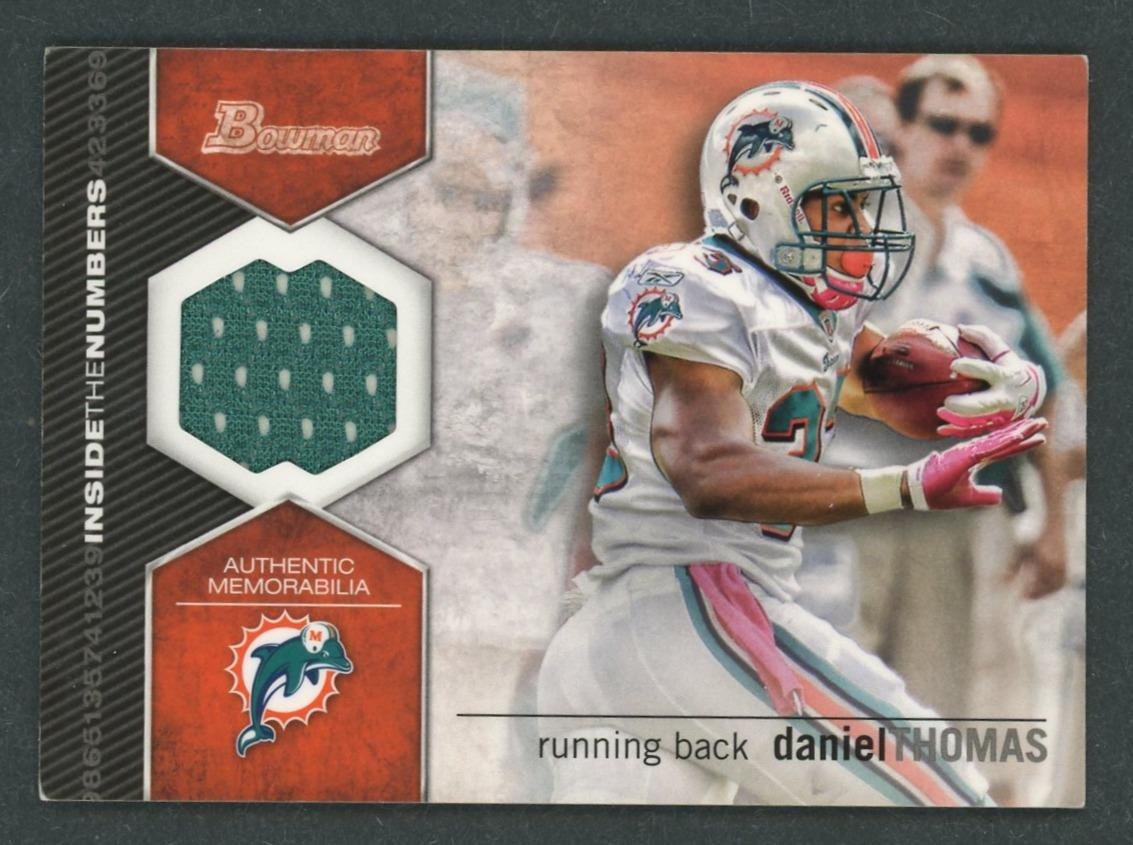 2012 Bowman Daniel Thomas Inside the Numbers Patch Relics #ITNR-DT Dolphins