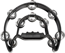 Tambourine Metal Jingles Hand Held Percussion Half-Moon Double Row Tambourine fo